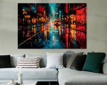 Rainy city street by Poster Art Shop