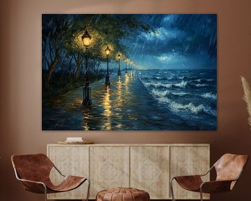 Rainy coastal road by Poster Art Shop