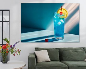 Blauwe cocktail van Poster Art Shop