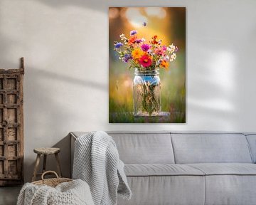 Bouquet of flowers glass by Poster Art Shop