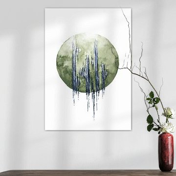 Grüne Aquarellfarbe