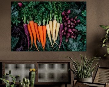 Carottes multicolores Diversité sur Poster Art Shop