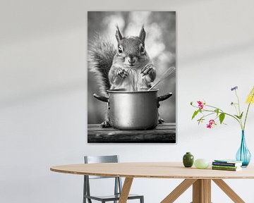 Eekhoorn koken van Poster Art Shop