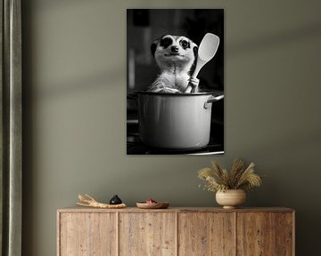 Stokstaartjes koken van Poster Art Shop