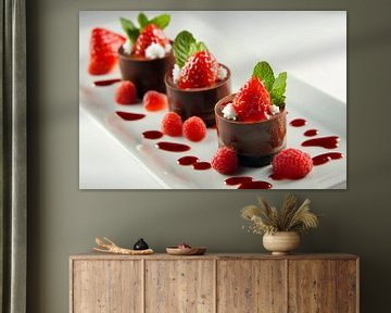 Aardbeien dessert van Poster Art Shop