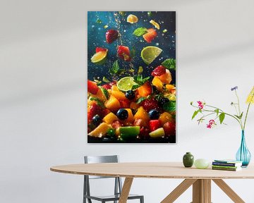 Fruitsalade explosie van Poster Art Shop