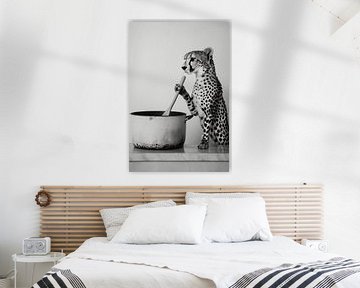 Cheetah in de keuken van Poster Art Shop