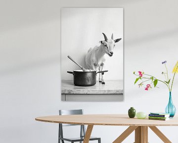 Kokende geit van Poster Art Shop