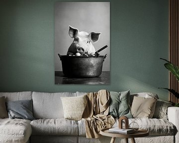 Varken in een pot van Poster Art Shop