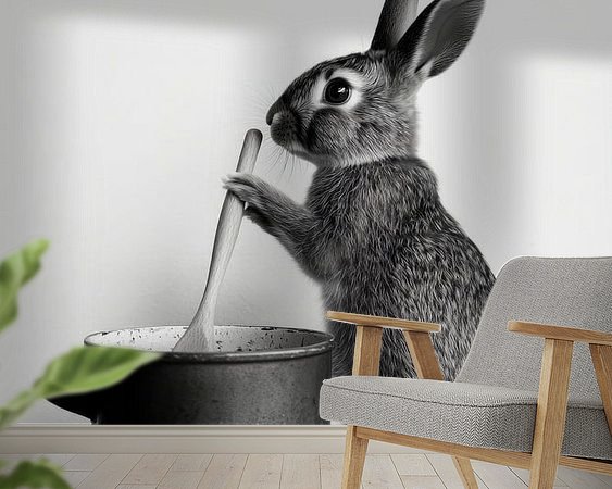 Voorbeeld van het werk in een kamer