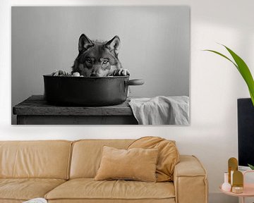 Wolf in de keuken van Poster Art Shop