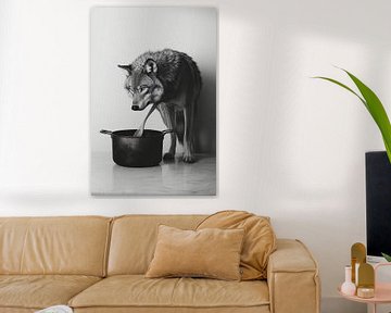 Wolf in de keuken van Poster Art Shop