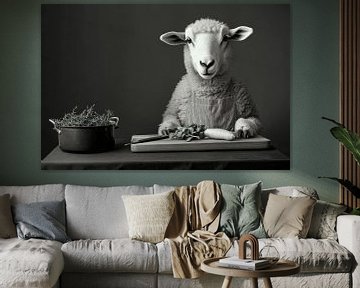 Schapen in de keuken van Poster Art Shop