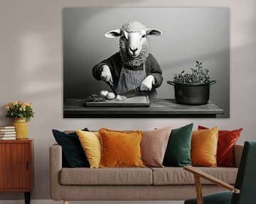 Schapen in de keuken van Poster Art Shop