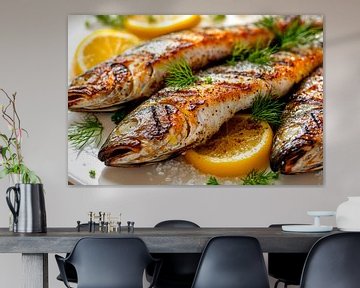 Gegrilde vis van Poster Art Shop