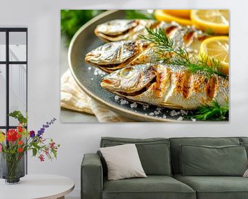 Gegrilde vis van Poster Art Shop