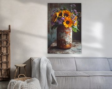 Sunflower bouquet by Poster Art Shop