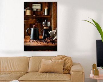 Koffie genieten keuken van Poster Art Shop