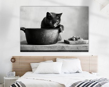 Kokende kat van Poster Art Shop