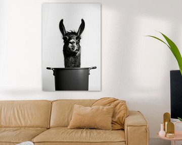 Llama in a bucket van Poster Art Shop