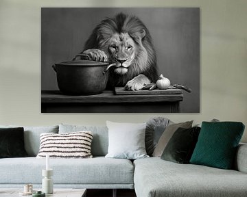 Leeuw koken van Poster Art Shop