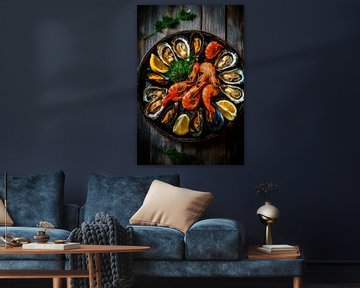 Zeevruchten schotel van Poster Art Shop