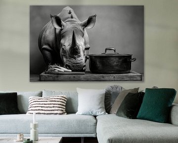 Neushoorn keuken van Poster Art Shop