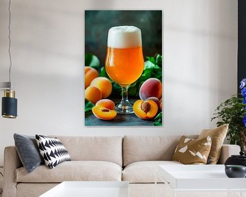 Geniet van perzikbier van Poster Art Shop