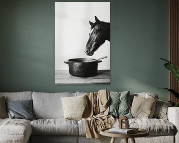 Paard bij de pot van Poster Art Shop