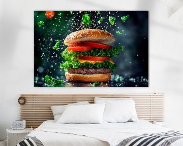 Sappige hamburger van Poster Art Shop