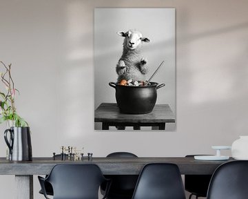 Schapen in de kookpot van Poster Art Shop