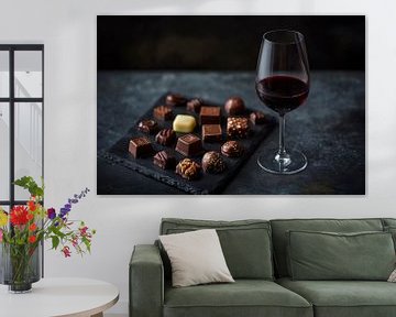 Chocolade en wijn van Poster Art Shop