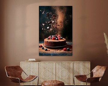 Chocoladetaart explosie van Poster Art Shop