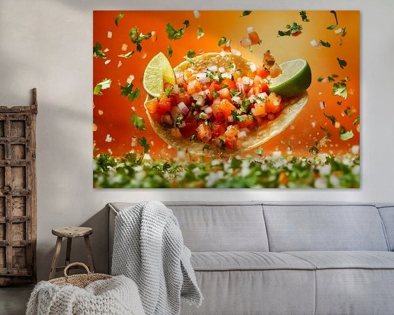 Voorbeeld van het werk in een kamer