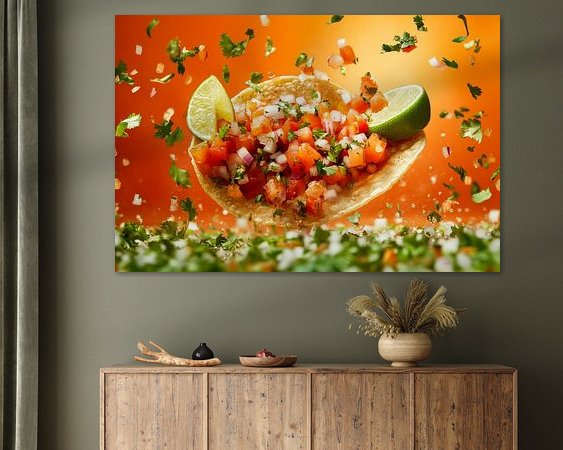 Voorbeeld van het werk in een kamer