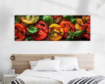 Tomatensalade basilicum van Poster Art Shop