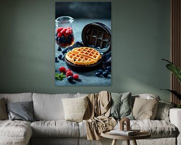 Wafels en bessen van Poster Art Shop