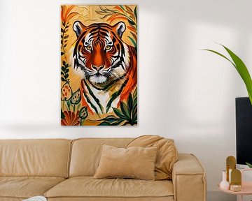 Expressieve tijger met kleurrijke achtergrond van Art & Soul Creations
