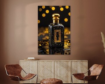 Luxe parfumfles met gouden accenten van Art & Soul Creations