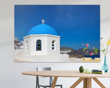 Kerk in Oia, Santorini van Barbara Brolsma