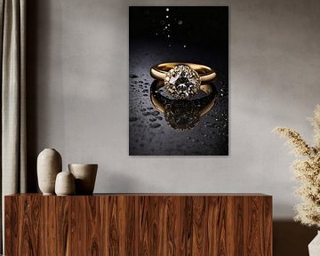 Elegante gouden ring met diamant van Art & Soul Creations