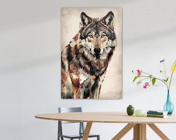 Geometric art of a wolf by Art & Soul Creations
