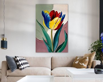 Colourful expressive tulip painting by Art & Soul Creations