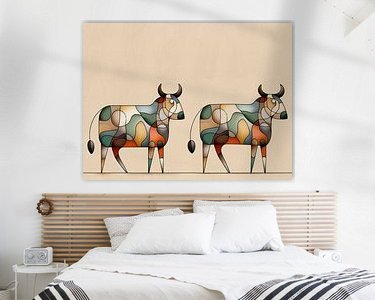 Voorbeeld van het werk in een kamer