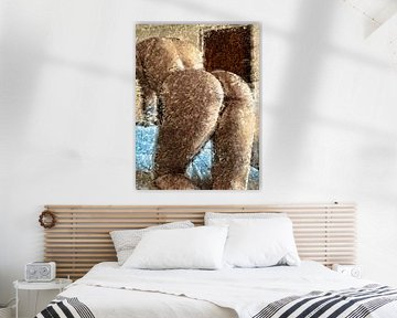 Naakte vrouw in een uitdagende pose - billen
