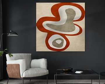 Organische abstracte kunst - aardse tinten van Online Arts