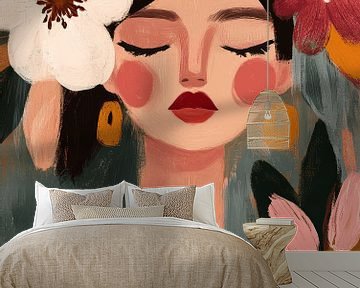 Portret, moderne illustratie van Carla Van Iersel