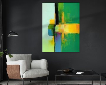 Abstrait vert et jaune