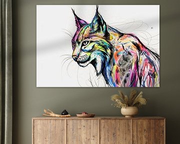 Kleurrijke lynx illustratie van Art & Soul Creations