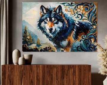 Wolf met expressieve kleuren van Art & Soul Creations